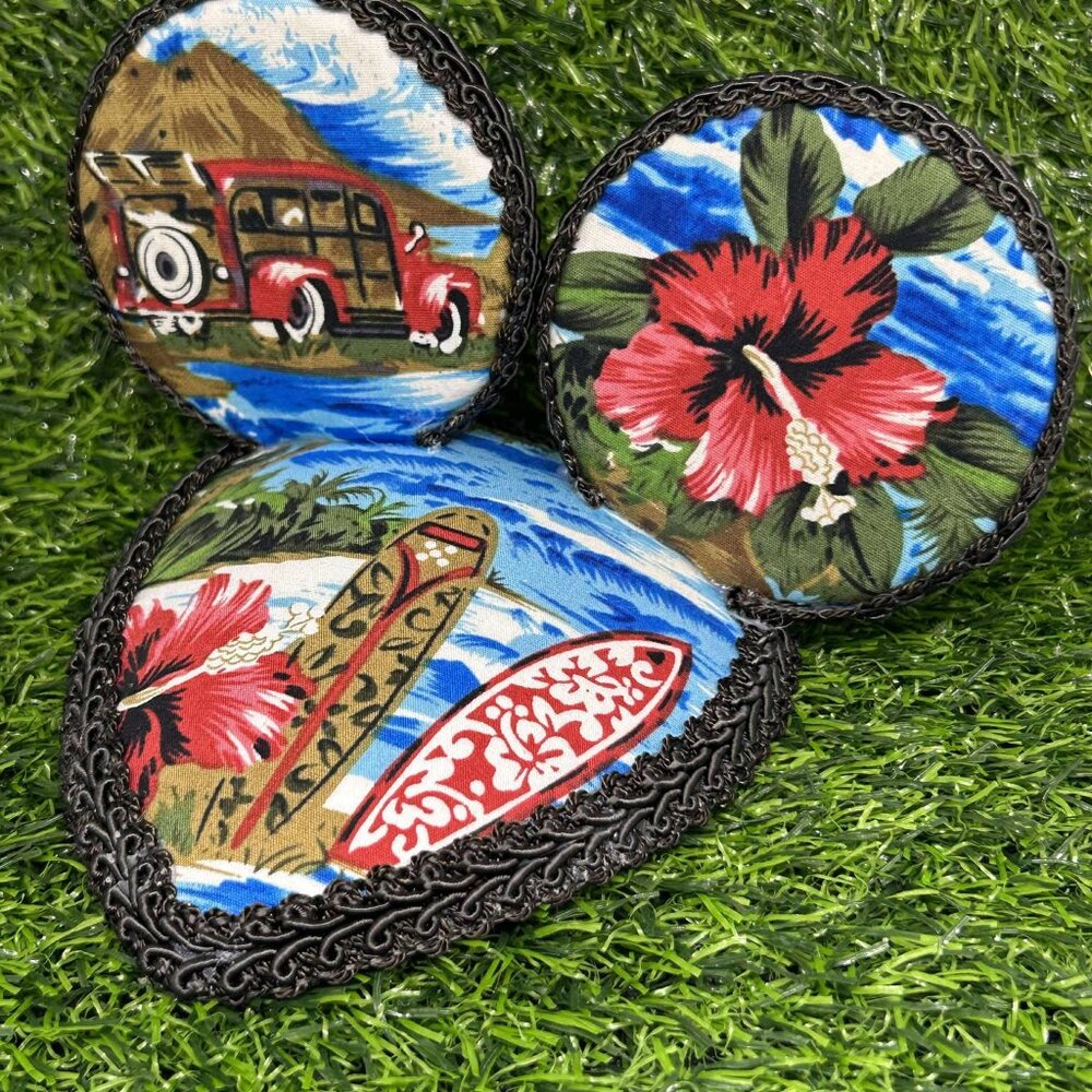 Hawaii Tiki Hawaiian Shirt Print HANDMADE Mouse Ear Hat/ Fascinator Hat